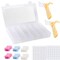 Epesl Embroidery Floss Organizer Box Tools - Bobbin Winder, 1 Removable 36 Compartments with 120 Floss Bobbins and Stickers for Craft DIY Cross Stitch Thread Sewing Bead Jewelry Diamonds Storage
